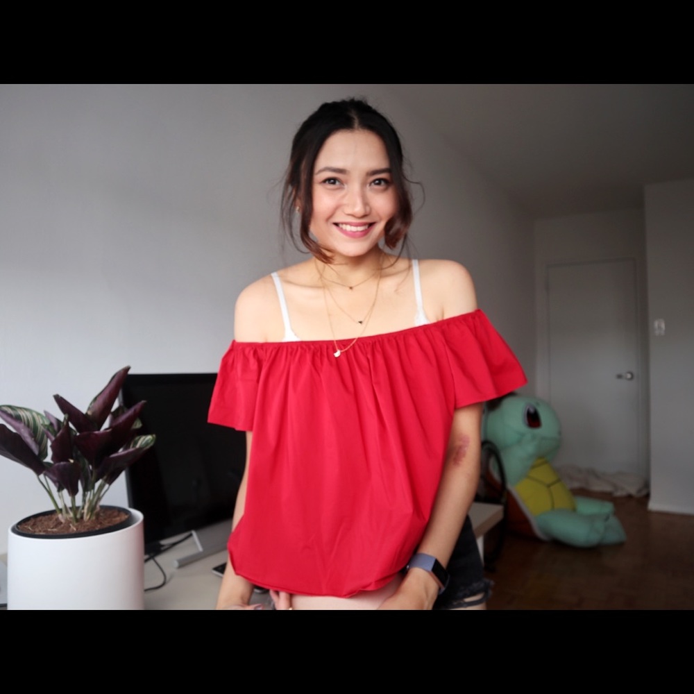 Forever 21 Red Off Shoulder Top